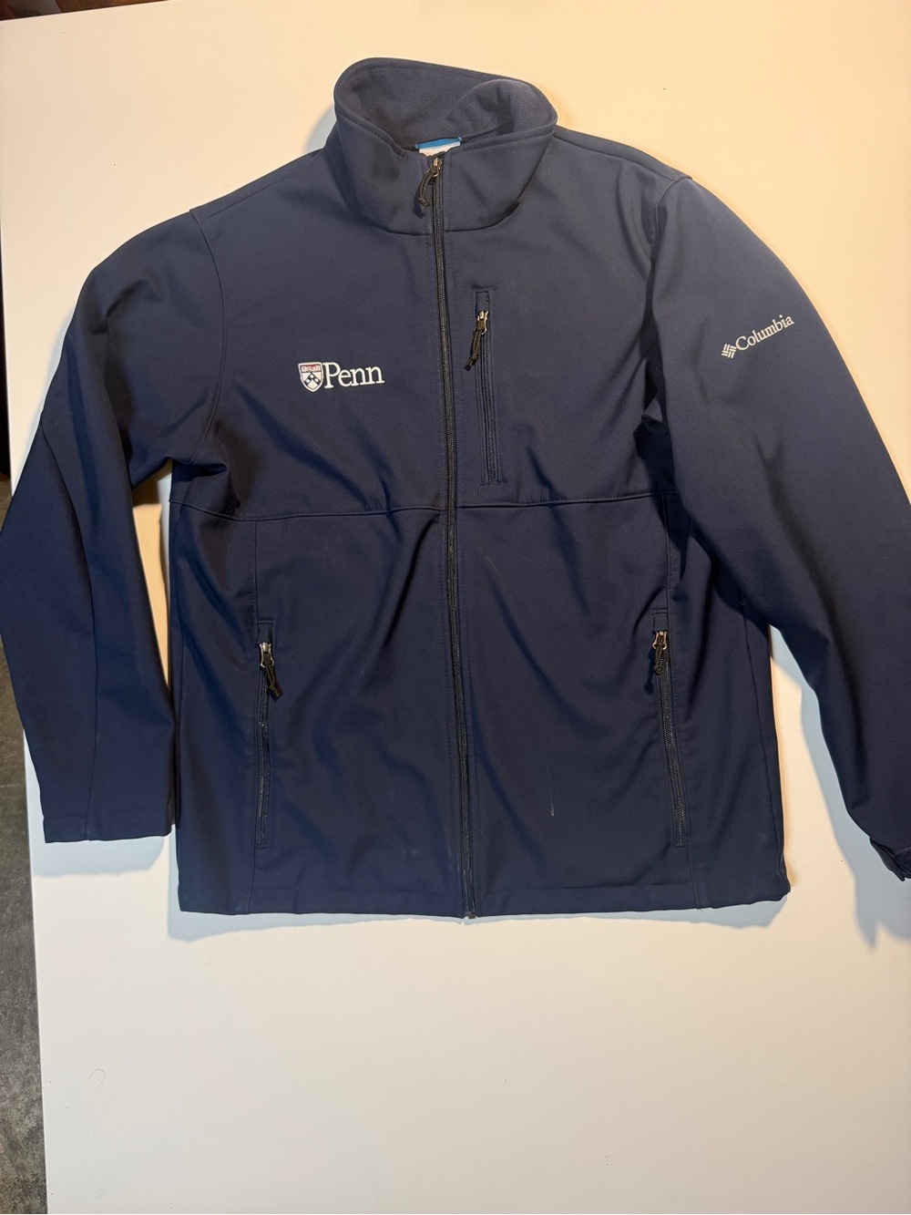 Columbia Navy Penn Full-Zip Softshell Jacket
